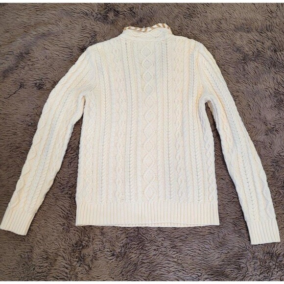 Ralph Lauren Size S Cream Cable Knit Sweater Equestrian Country Western Braided - Picture 5 of 6